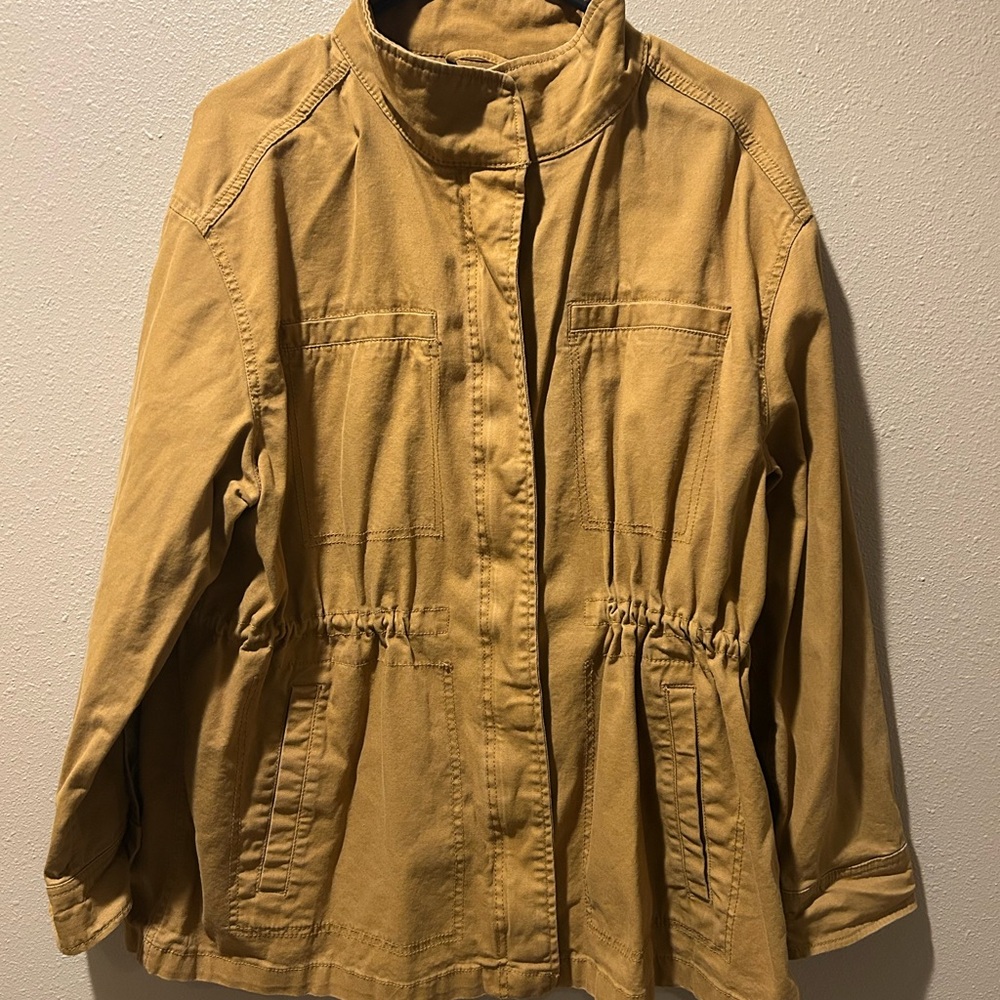 Old Navy Mustard Utility Jacket‎ with Drawstring Waist